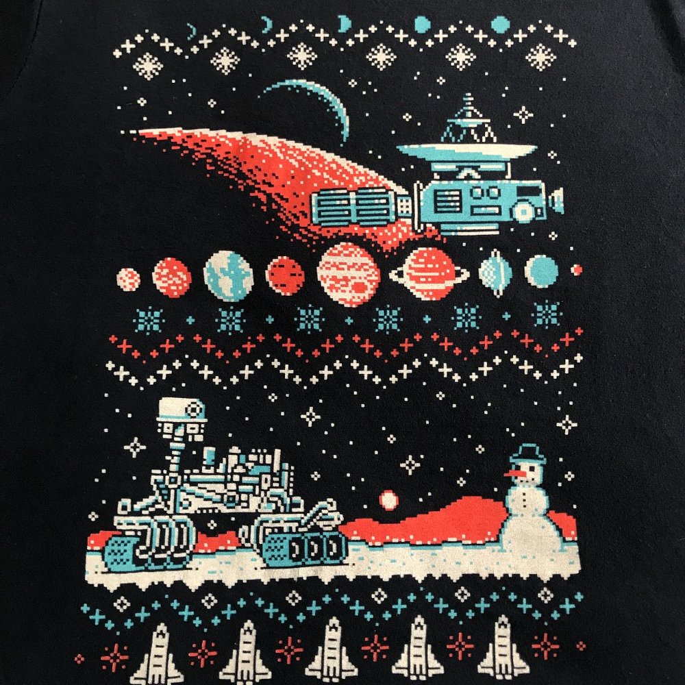 🧿 3 for $33 🧿 Space Ugly Christmas Graphic Tee Planets Galaxy Womens XL